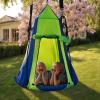 40" Hanging Tent Saucer Swing - 2 in 1 Kids Detachable Hanging Chair Swing Tent Set,Hammock Nest Pod Swing Seat for Boys/Girls,Children Outdoor Indoor Play House with Tent,Max Capacity 330 LBS (Blue) view 2