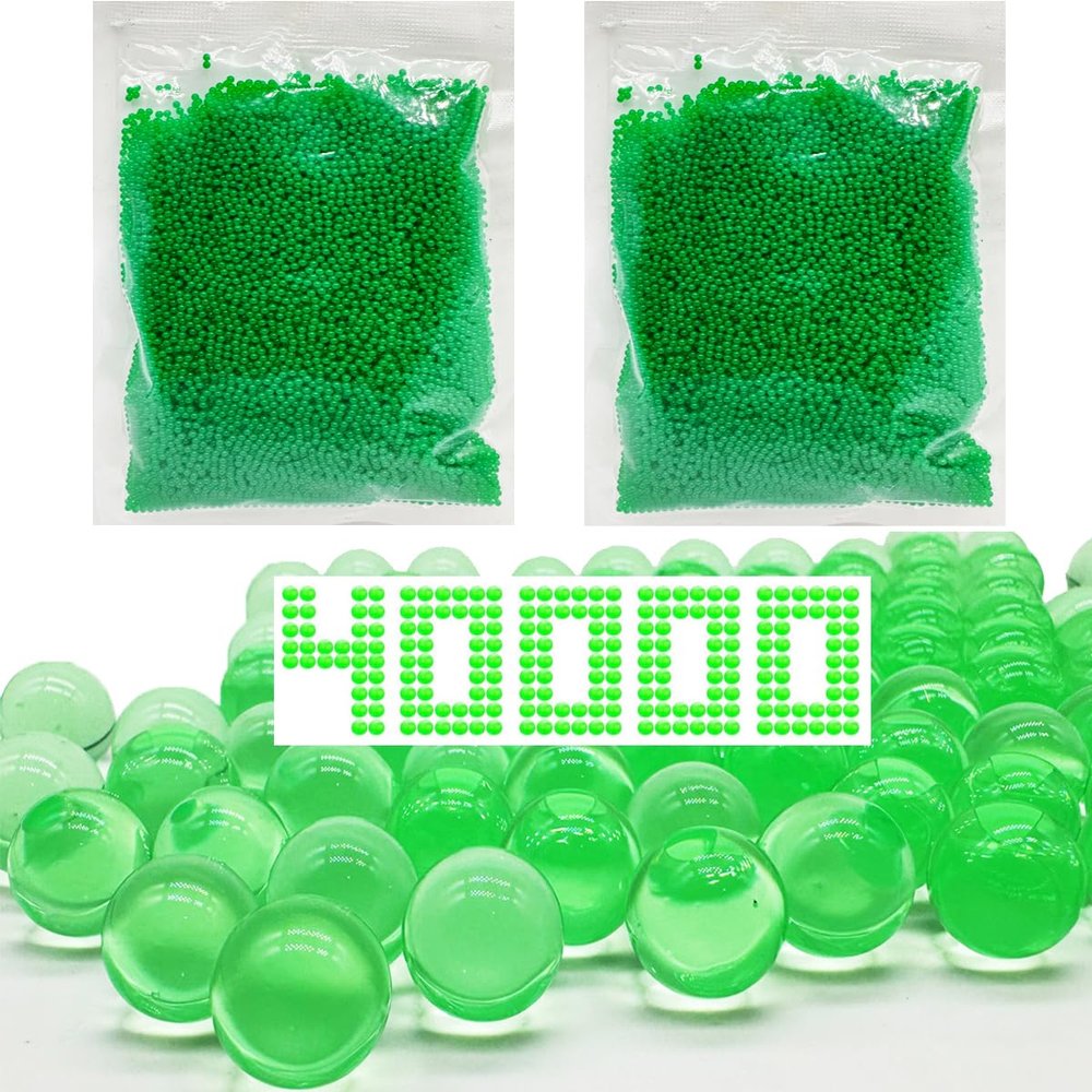 Gel Balls Blaster Ammo Splat r Ball Refill 7-8 mm,2 Packs,40,000 Pieces Orby Blasters Rounds Gel Splatter Blaster Refill, for Ages 14+ (Green)