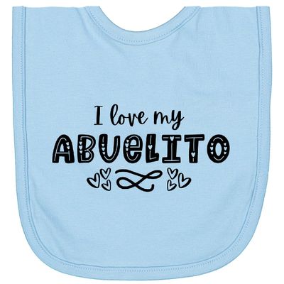 inktastic I Love My Abuelito with Hearts Newborn Bib Light Blue 3f2ca