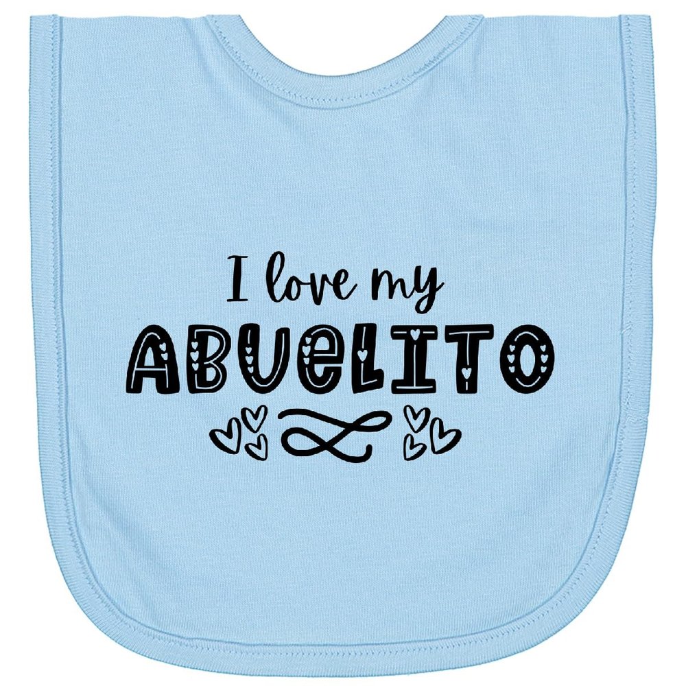 inktastic I Love My Abuelito with Hearts Newborn Bib Light Blue 3f2ca
