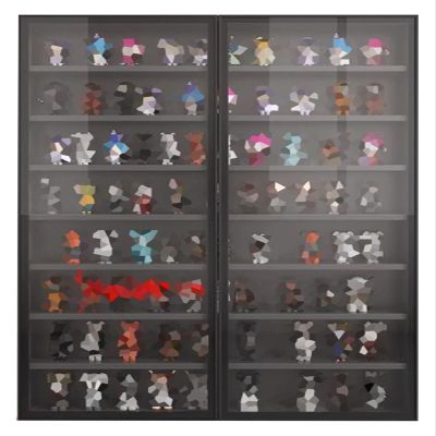 Acrylic Organiser Storage Rack Wall Mounted Display Cabinet for Collectibles, Cup Toys Action Figures Model Display Case with Clear Glass Doors for Porch Living Room Bedroom Caf(Black,80x12.5x105cm)