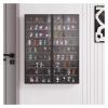 Acrylic Organiser Storage Rack Wall Mounted Display Cabinet for Collectibles, Cup Toys Action Figures Model Display Case with Clear Glass Doors for Porch Living Room Bedroom Caf(Black,80x12.5x105cm) view 3