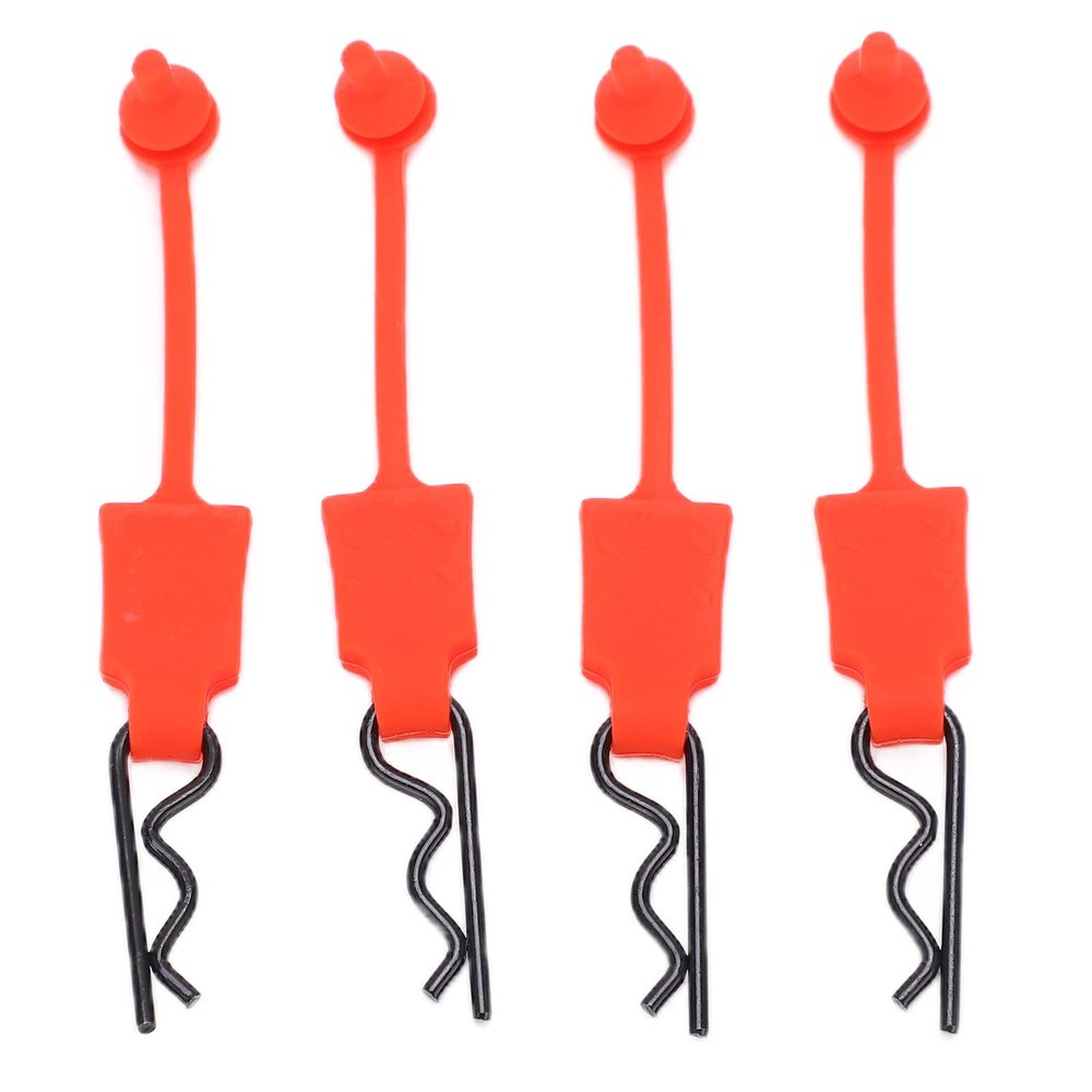 4Pcs 1/10 RC Clips RC Body Clips Universal Car Shell Bolt Latch Clip RC Car Clips Pins Replacement Model Car Shell Accessory (Red)