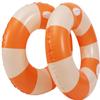 2PCS Stripe Pool Swim Ring with Handles Inflatable Pool Floats 35 Inch Water Fun Large Adult Swimming Pool Float for Beach Lake Summer Party (Orange,120) view 1