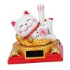 Fortune Cat Statue, Solar Swing Arm, Lucky Cat Ornament, Home Car Dashboard Decor, All Ages (Small) view 3