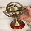 Brass Armillary Sphere Astrolabe Nautical Marine Tabletop Globe Armillary Sphere Globe Spherical 5 Inch view 4