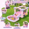 AKEYDIY Bounce House, Pastel Bouncer with Slide, Pink Inflatable Jumping Bouncy Castle for Kids Birthday Party Gifts Outdoor & Indoor, UL Blower Included view 3