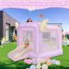 AKEYDIY Bounce House, Pastel Bouncer with Slide, Inflatable Jumping Bouncy Castle for Kids Girls Birthday Party Gifts Outdoor & Indoor Play Equipment, UL Blower Included view 4
