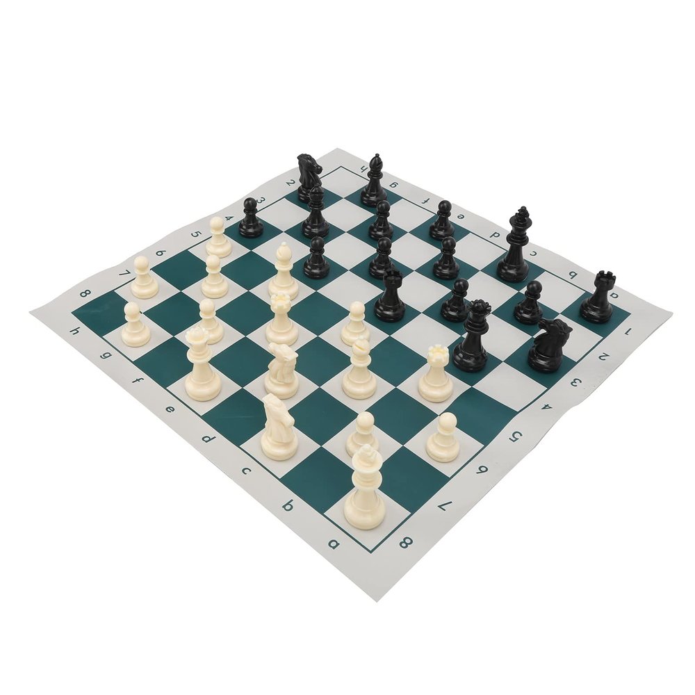 Chess Set, with Storage Bag Plastic and Rubber Travel Chess Set for Competition