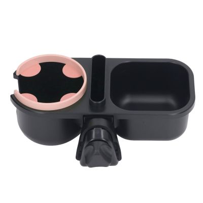 3 in 1 Stroller Bottle Holder Prevent Slip 360 Degrees Rotating Drink Cup Holder with Phone Holder, Multifunctional Accessory for Home Use (Pink)