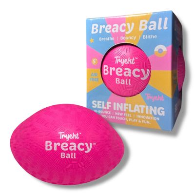 Tryeht Ball 5" - Pump Free Playground Easy Grip Instant Healing Rubber Ball | Handball, Dodgeball, Mini Soccer Vollyball, Stress Support, Tension Sensory (Pink)