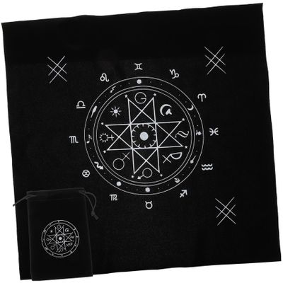 Cabilock 1 Set Altar Tarot Table Cloth with Drawstring Bag Vintage Design for Divination and Tarot Reading Includes Storage Pouch for Cards and Accessories