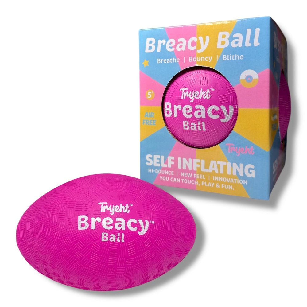 Tryeht Ball 5" - Pump Free Playground Easy Grip Instant Healing Rubber Ball | Handball, Dodgeball, Mini Soccer Vollyball, Stress Support, Tension Sensory (Purple)