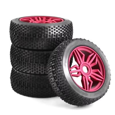for Kyosho for MP10 for Buggy for HSP for Aton for HONGNOR 4PCS Upgrade Wheels Off Road for Buggy Tires Wheel with 17mm Hex for 1/8 RC Car RC Vehicle Wheels Tires(Red)