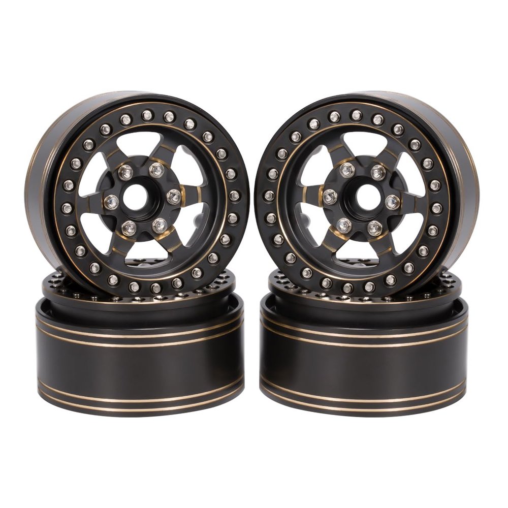 4Pcs 1.9" Brass Beadlock Wheel Rim Hub for 1/10 TRX4 TRX6 SCX10 Gen 8 7 D90 VS4-10