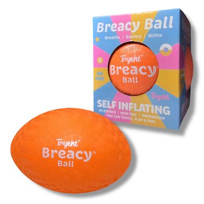Tryeht Ball 5" - Pump Free Playground Easy Grip Instant Healing Rubber Ball | Handball, Dodgeball, Mini Soccer Vollyball, Stress Support, Tension Sensory (Orange)