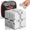 Bonison Infinity Cube Fidget Desk Accessory for Adults, Premium Aluminum Alloy Focus Tool with Carrying Case, Quiet Metal Device for Office, Meetings & Travel view 1