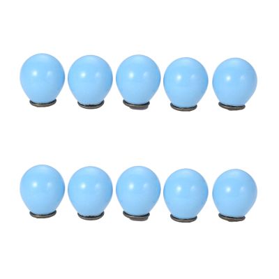 10Pcs 21 * 26mm Round Ceramic Door Knobs Cabinet Drawer Dresser Cupboard Kitchen Furniture Pulls Handle Kid'Room Decoration Handle - (Color: Blue)