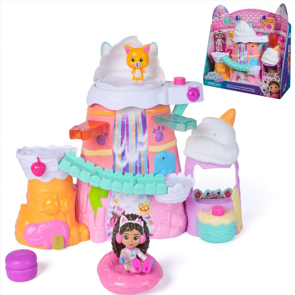 Gabby's Dollhouse: The Movie - Icing Mountains Playset, 12-Piece Playset with Gabby Figure, Leopold & Dollhouse Accessories, for Children Aged 3 and Up