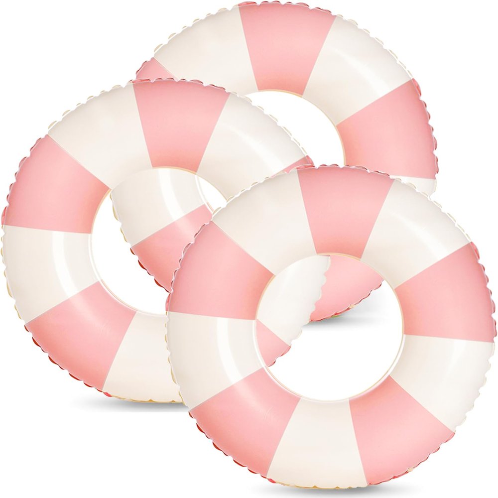 32" Pool Float for Adult-3 PCS Inflatable Pool Float Tube-Summer Swimming Raft for Adults Luau Pool Floats-Hawaiian Swimming Rings - Inflatable Tubes Floaties for Pool Party (Doughnut, M)