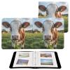 Kigai Cute Cow Photo Album Self Adhesive Scrapbook Album DIY Photo Album Book Leather Cover Picture Album with 20 Adhesive Sheets, 11.8x24x0.8 inch view 2