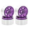 4PCS Metal 1.9 Beadlock Wheel Rim Hub 1/10 for Trxs for Hsp for Redcat Rc4wd for Tam-iya for Axial SCX10 D90 for HPI RC Car Spare Part(Purple) view 1