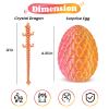 Aodomis 3D Printed Dragon Egg with Articulated Crystal Dragon Inside -Surprise Dinosaur Egg Fidget Toys for Kids 8-12 5-7 4-6, Unique Prefilled Easter Basket Stuffers for Kids Teens(Laser Pink Gold) view 2