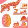 Aodomis 3D Printed Dragon Egg with Articulated Crystal Dragon Inside -Surprise Dinosaur Egg Fidget Toys for Kids 8-12 5-7 4-6, Unique Prefilled Easter Basket Stuffers for Kids Teens(Laser Pink Gold) view 3