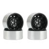 4PCS Rally 1.9 Metal Beadlock Wheel Hub Rim for 1/10 RC Crawler for Axial SCX10 90046 AXI03007 for Trxs TRX4 RC4WD D90(Black) view 1