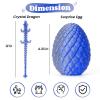 Aodomis 3D Printed Dragon Egg with Articulated Crystal Dragon Inside -Surprise Dinosaur Egg Fidget Toys for Kids 8-12 5-7 4-6, Unique Prefilled Easter Basket Stuffers for Kids Teens(Laser Blue Silver) view 2