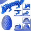 Aodomis 3D Printed Dragon Egg with Articulated Crystal Dragon Inside -Surprise Dinosaur Egg Fidget Toys for Kids 8-12 5-7 4-6, Unique Prefilled Easter Basket Stuffers for Kids Teens(Laser Blue Silver) view 3