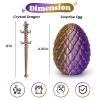 Aodomis 3D Printed Dragon Egg with Articulated Crystal Dragon Inside -Surprise Dinosaur Egg Fidget Toys for Kids 8-12 5-7 4-6, Prefilled Easter Basket Stuffers for Kids Teens(Laser Deep Purple Gold) view 2
