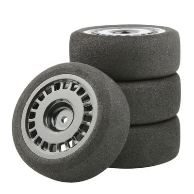 4Pcs 68mm Foam Tire Sponge Tyre Wheel Rim Set for Wltoys 144001 124016 124017 124018 124019 104001 RC Car Upgrade Parts(Black)