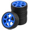 100mm 1/7 1/8 RC On-Road tires 4 Pcs Nylon Plastic wheel Road Touring tires 17mm Hex Suitable for most 1/8 RC On-Road cars such as ARRMA Feishen Tekno MP10 ZD KM C3 W199 (Blue) view 1