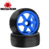 100mm 1/7 1/8 RC On-Road tires 4 Pcs Nylon Plastic wheel Road Touring tires 17mm Hex Suitable for most 1/8 RC On-Road cars such as ARRMA Feishen Tekno MP10 ZD KM C3 W199 (Blue) view 3
