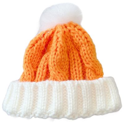 Plush Knit Hat, Hat, for 3.9 inches (10 cm), Pressurized Goods, Seikatsu, Orange