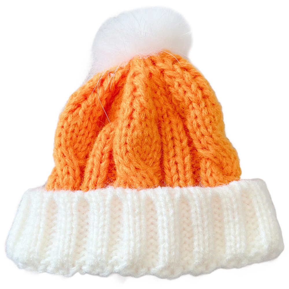 Plush Knit Hat, Hat, for 3.9 inches (10 cm), Pressurized Goods, Seikatsu, Orange