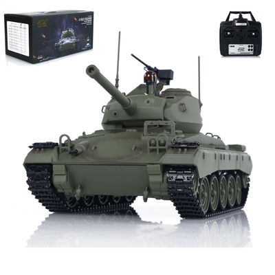 wheelfun US in Stock, Tongde 1/16 M24 Chaffee RC Light Tank Electric Infantry Fighting Vehicle Model Light Sound Smoke Unit Hobby Grade Tank Model BB Shooting Airsoft Tank