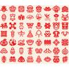 30PCS/48PCS/60PCS Chinese Paper Cutting Kit, Red Fun Paper Art Crafts Kits for Window Decoration Spring Festival Chinese New Year Celebration Activity, Creative Handmade Paper-Cut view 1