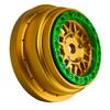 BeaxTurbo Racing Upgrade Parts CNC Aluminum Bead Lock Wheel for Losi Super Baja Rey SBR 2.0 1/6 1pcs Gold (Gold-Green) view 1
