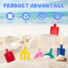 MEIDAYAI Beach Toys, 6 Pcs Kids Gardening Set, 8'' Kid Metal Sand Toys Sandbox Toys with Sturdy Wooden Handle, Children Beach Sand Toys Gardening Set, Beach Shovels for Kids Ages 3-8 view 4