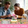 80S Pink Roses Building Toy Set, 158 Pieces with Lighted Base, ABS Dust-Proof Shell, DIY Gift for Kids & Adults, Perfect for Mothers Day, Birthday, Holiday  Creative Educational Building Blocks view 2