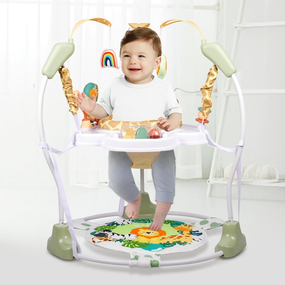 Furmubei Baby Activity Center, 3-in-1 Baby Jumper, Infant Activity Center with 360 Rotating Seat, Music, Lights, 3 Adjustable Heights, Infant Activity Jumper for 6+ Months JP2403