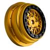 BeaxTurbo Racing Upgrade Parts CNC Aluminum Bead Lock Wheel for Losi Super Baja Rey SBR 2.0 1/6 1pcs Gold (Gold-Black) view 1