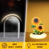 80S Sunflower Building Toy Set, 251 Pieces with Lighted Base, ABS Dust-Proof Shell, DIY Gift for Adults, Perfect for Mothers Day, Birthday, Holiday  Creative Educational Building Blocks view 3