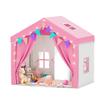 HOMMOW Kids Tent,Indoor & Outdoor Kid Playhouse 2 in 1 with Lights and Mat,54" x36.5" x 51" Large Play Tents with 2 Doors & 5 Windows,Pink view 1
