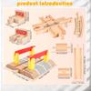 14 Pack Wooden Train Track Expansion Male Female Bumpers Track Wooden Train Bridge Straight Wood Tracks Accessories Compatible with Railroad Track Set view 2