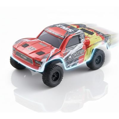 FMS FSC24 Chaser 1/24 RC Car 4X4 Off-Road High-Speed Short-Course Truck, 2 Speed Transmission, Brushless-Ready and 30-Minute Runtime2.4GHz Electric Vehicle Toys Gifts for Adults (Red)
