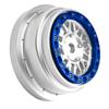BeaxTurbo Racing Upgrade Parts Losi Super Baja Rey SBR 2.0 1/6 Aluminum Bead Lock Wheel Titanium Silver 1pcs (Silver-Blue) view 1