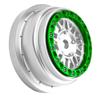 BeaxTurbo Racing Upgrade Parts Losi Super Baja Rey SBR 2.0 1/6 Aluminum Bead Lock Wheel Titanium Silver 1pcs (Silver-Green) view 1